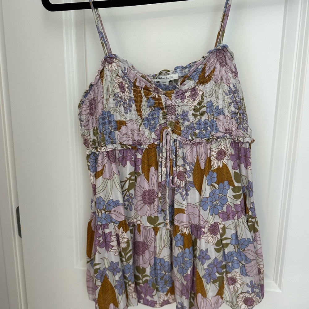 American Eagle Outfitters Floral Camisole in Purple and Blue